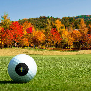 Minimalist  monogrammed initial letter C black Golf Balls