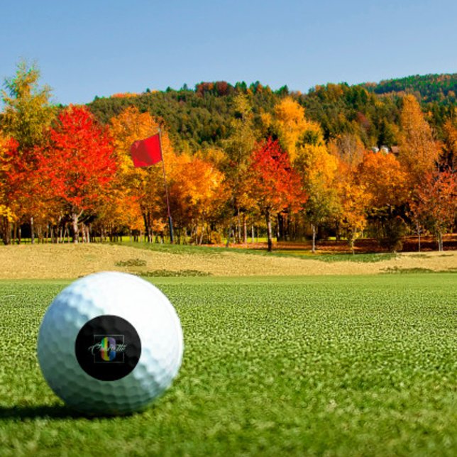 Minimalist  monogrammed initial letter C black Golf Balls (Creator Uploaded)