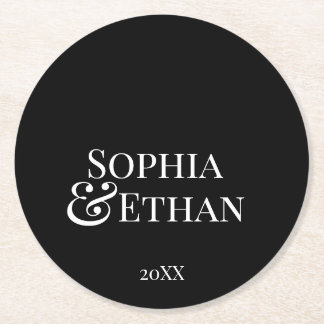 Minimalist Monogrammed Wedding Coasters