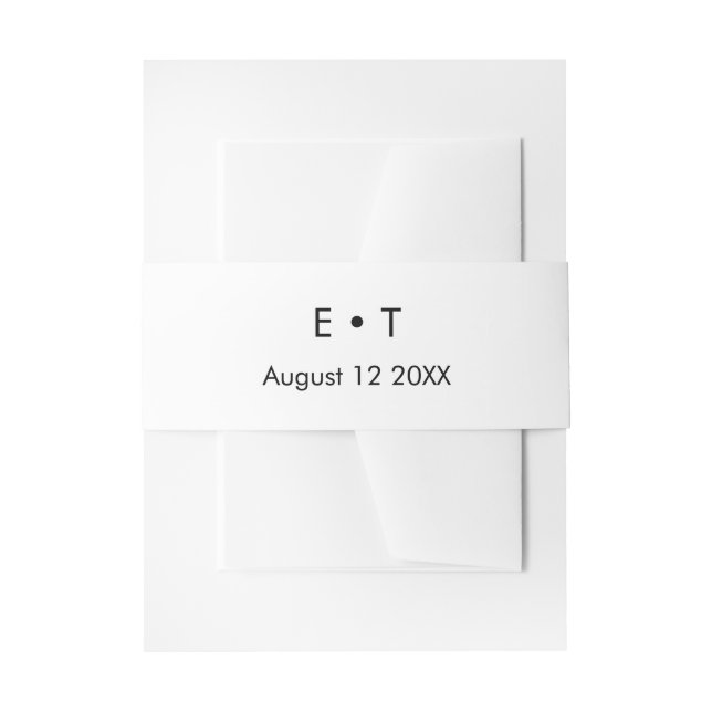 Minimalist monograms   invitation belly band (Front Example)