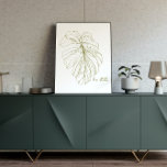 Minimalist Monstera Leaf Inspirational Quote Poster<br><div class="desc">This stylish wall art features a minimalist line art illustration of a monstera leaf in green along with the inspirational quote - be still.</div>