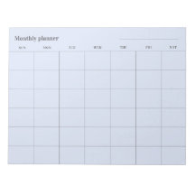 Minimalist Monthly planner, custom title Sun-Sat