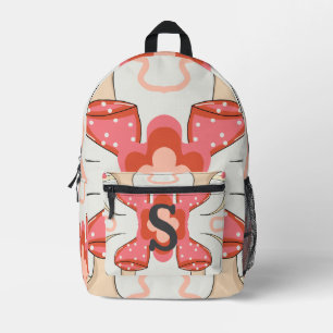 Minimalist Moon and Mushrooms   cool Printed Backpack
