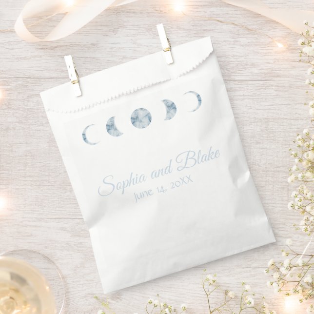 Minimalist Moon Phases Wedding Favour Bags (Clipped)