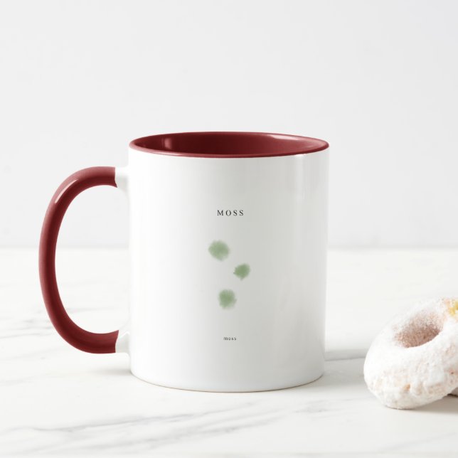 minimalist moss graphic design mug (With Donut)