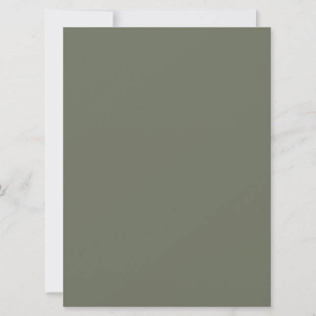 Minimalist Moss Green Invitation Card – Customise (Front)
