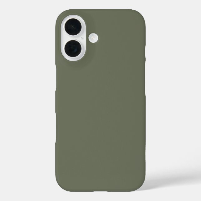 Minimalist Moss Green iPhone 16 Case – Customise (Back)