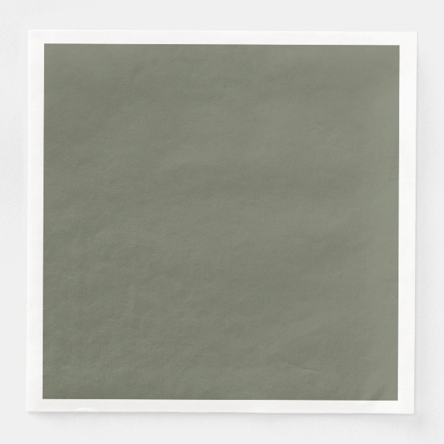 Minimalist Moss Green Paper Napkin – Customisable (Front)