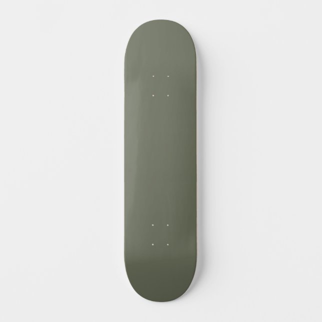 Minimalist Moss Green Skateboard Deck – Customise (Front)