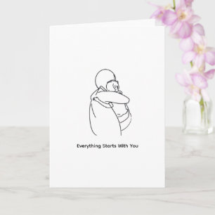 Minimalist Mother and Child Line Art Greeting Card