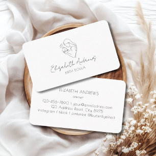 Minimalist Mother & Baby Line Art – Doula, Midwife Business Card