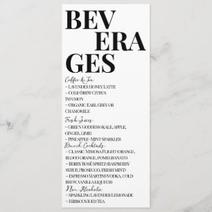 Minimalist Mother’s Day Brunch Beverages Menu