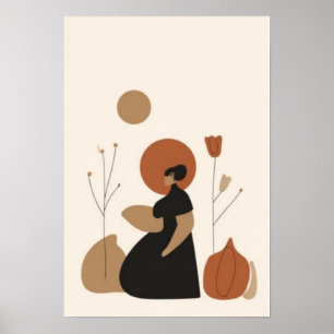Minimalist Motherhood Wall Art Abstract Pregnanc