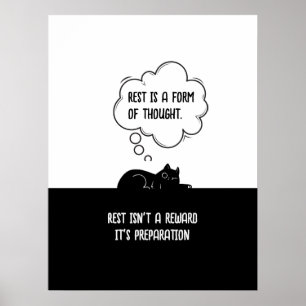 Minimalist Motivational Cat Quote Humour Gift Poster
