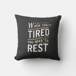 Minimalist Motivational Rest Quote Art Cushion