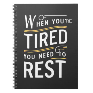 Minimalist Motivational Rest Quote Art Notebook