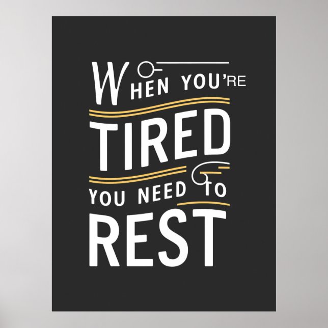 Minimalist Motivational Rest Quote Art Poster (Front)