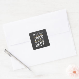Minimalist Motivational Rest Quote Art Square Sticker