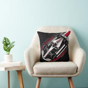 Minimalist Motorsport Formula Race Car Speed Lines Cushion