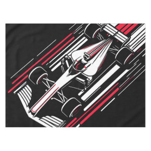 Minimalist Motorsport Formula Race Car Speed Lines Tablecloth