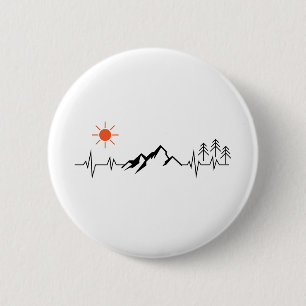 minimalist mountain 6 cm round badge
