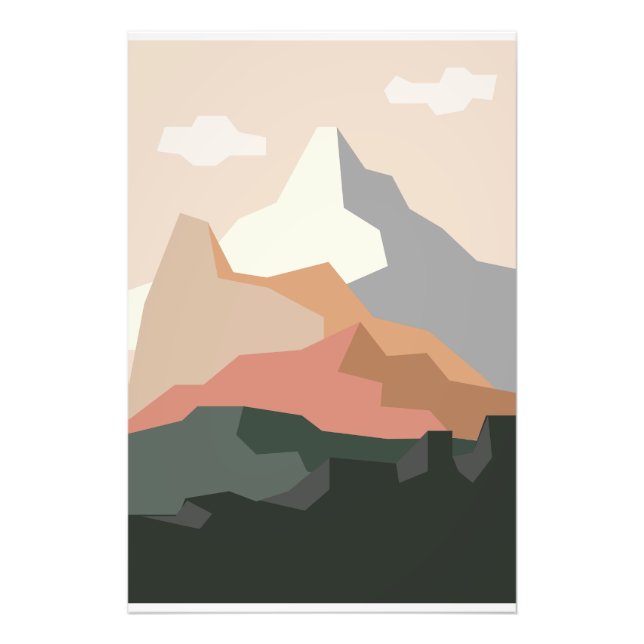 Minimalist Mountain Background Photo Print (Front)