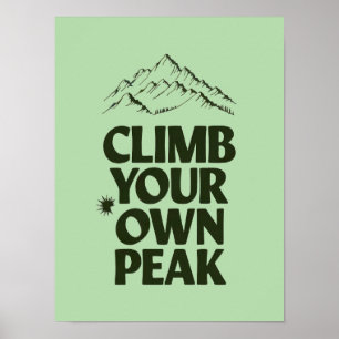 Minimalist Mountain Landscape -Motivational Hiking Poster