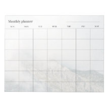 Minimalist mountain Monthly planner, custom title