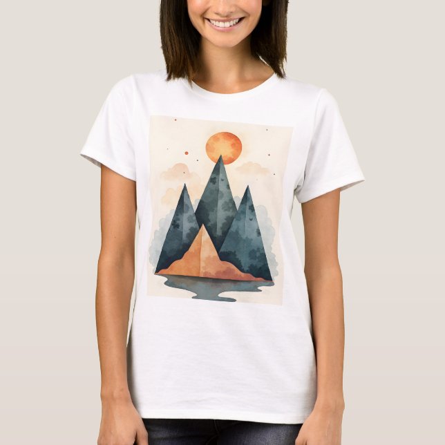 Minimalist Mountain Nature T-Shirt (Front)
