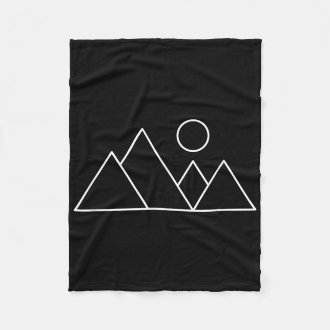 Minimalist Mountain Outdoor Nature Simple Camping  Fleece Blanket (Front)