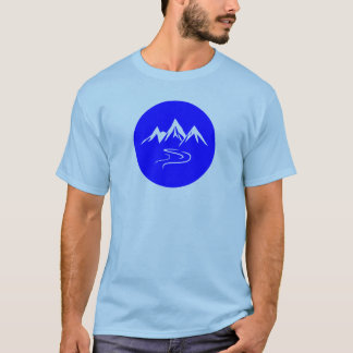 Minimalist Mountain Range and Winding River T-Shirt