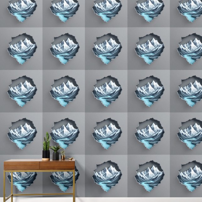 Minimalist Mountain Range: Elegant 3D Wall Art  (Hallway)