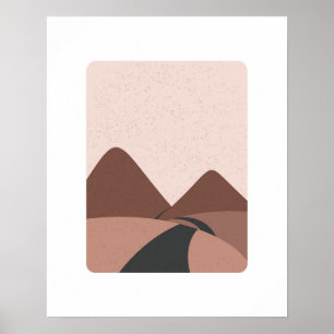 Minimalist Mountain Road Landscape Art Print