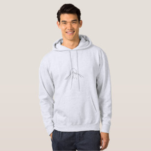 Minimalist Mountain & Sun Line Art Hoodie 