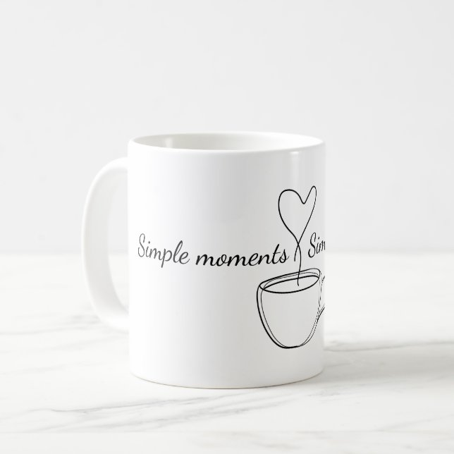 ☕ Minimalist Mug for Cozy Souls 💭❤️ (Front Left)