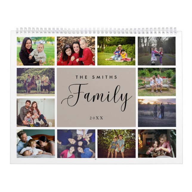 Minimalist Multi Photo Family Memories Calendar (Cover)