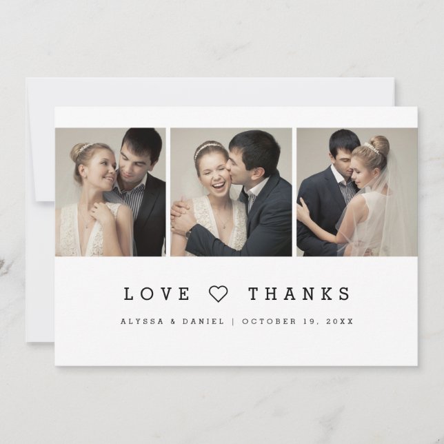 Minimalist Multi-Photo Wedding love and thanks Save The Date (Front)