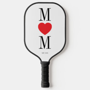 Minimalist Mum with Red Heart Pickleball Paddle