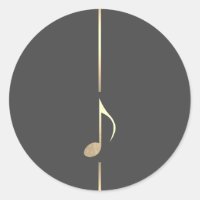 Minimalist Music Gold Eighth Note Sticker