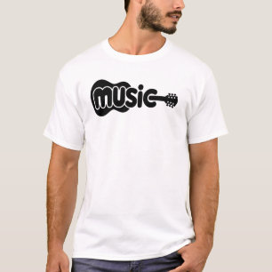 Minimalist Music Guitar T-Shirt   Cool Music Lover