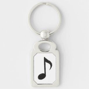 Minimalist Musical Note – Ink Brush Style on Key Ring