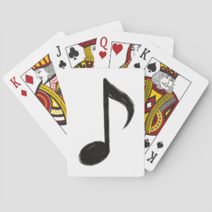 Minimalist Musical Note – Ink Brush Style on Playing Cards