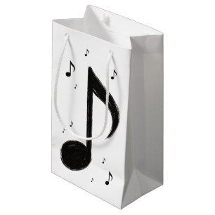 Minimalist Musical Note – Ink Brush Style on Small Gift Bag