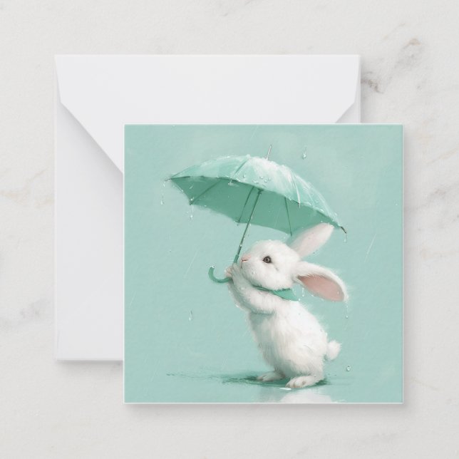 Minimalist Musings: Let Raindrops Guide You Bunny Card (Front)