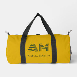Minimalist Mustard and Forest Green Duffle Bag
