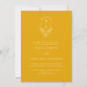Minimalist Mustard Wedding Invitation