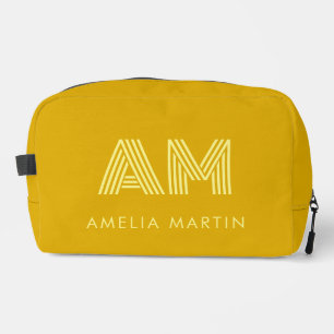 Minimalist Mustard Yellow and Pale Lemon Accessory Dopp Kit