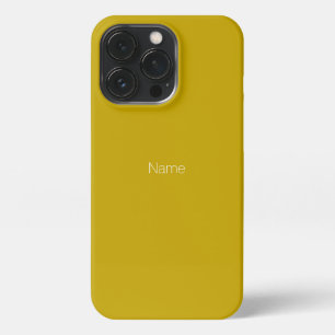 Minimalist mustard yellow custom name monogram  iPhone 13 pro case