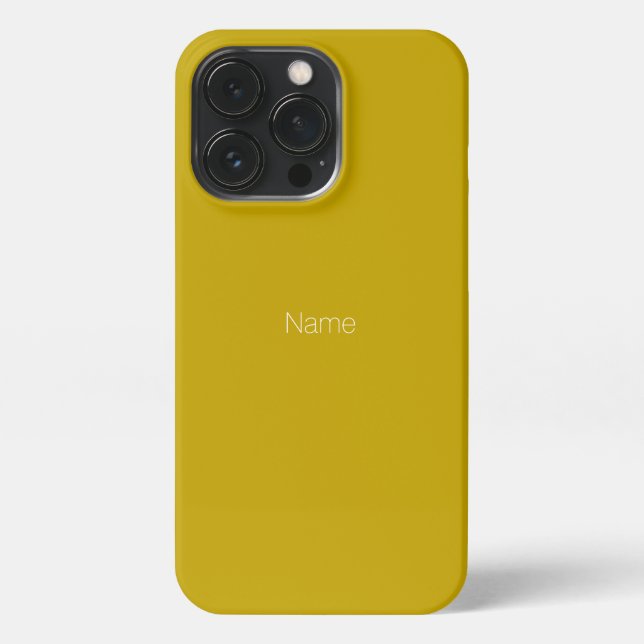Minimalist mustard yellow custom name monogram  iPhone case (Back)