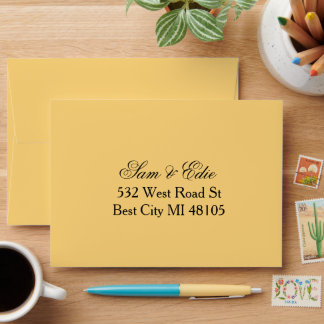 Minimalist Mustard Yellow  Envelope